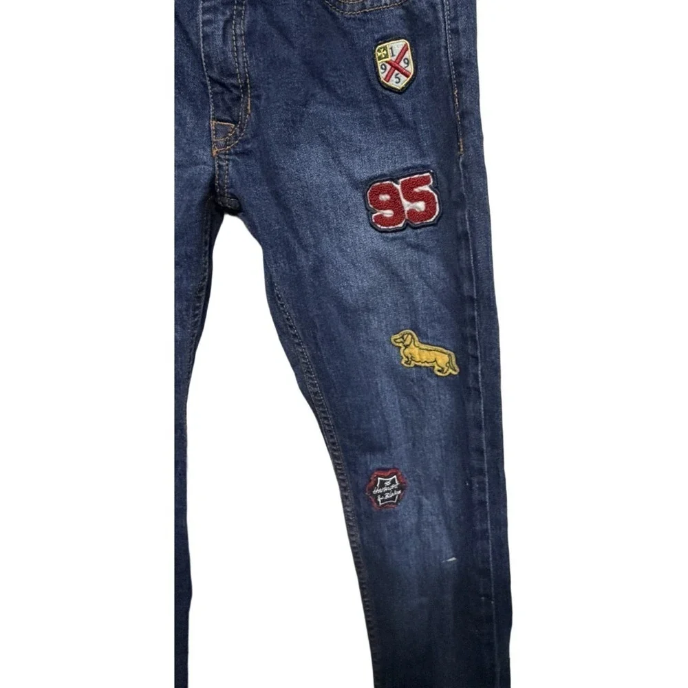 Harmont & Blaine Boys Patch Dog Logo Slim Straight Leg Jeans Size 14 Tween